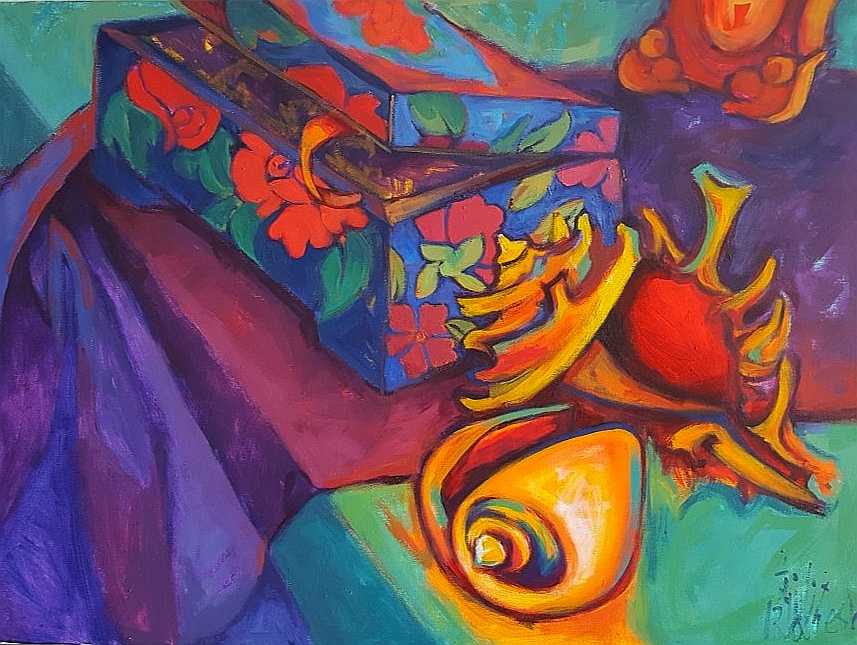 Untitled Series: Flowers Dimensions: 60 × 80 cm Medium: Acrylic on canvas.