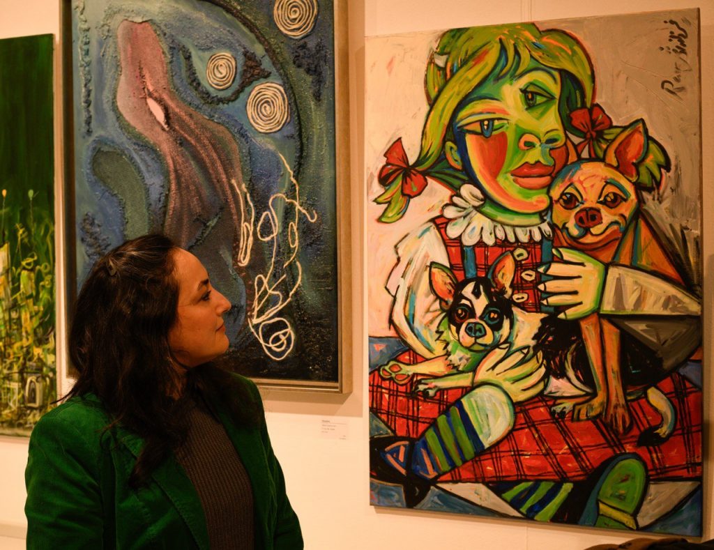 Farzaneh Ravesh Between Becoming from the series “The Hero’s Journey of the Minotaur” (2025) Acrylic on canvas 100 × 70 cm